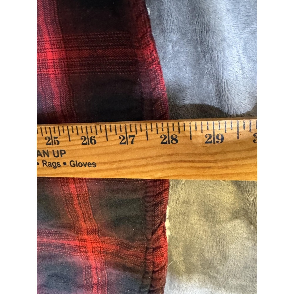 Boston Traders Shacket Mens Large Red Plaid Sherpa Lined Hooded Flannel Jacket - Picture 12 of 12